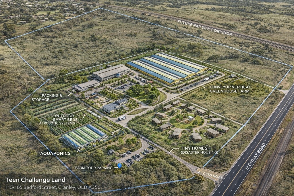 Smart farm and tiny home community site masterplan reference